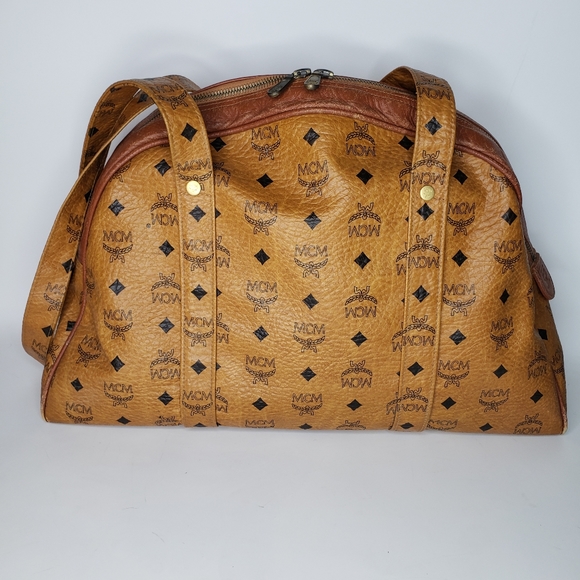 Rare Style! AUTHENTIC VINTAGE MCM MUNCHEN VISETOS COGNAC SHOULBER BAG - Picture 9 of 16